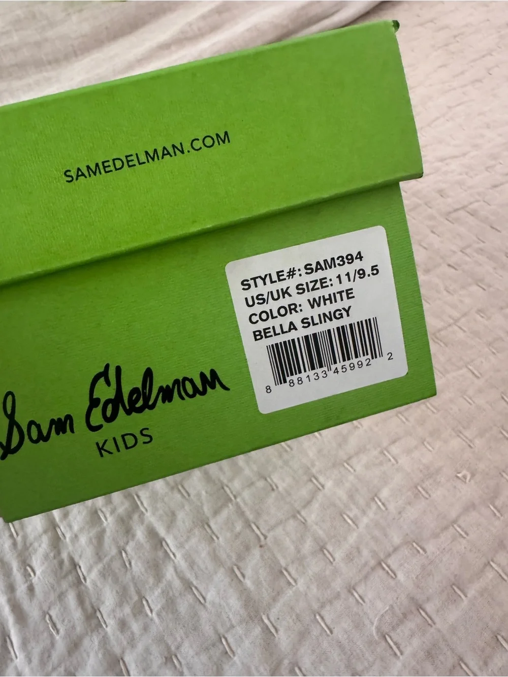 NWT Sam Edelman kids white Bella Slingy sandal